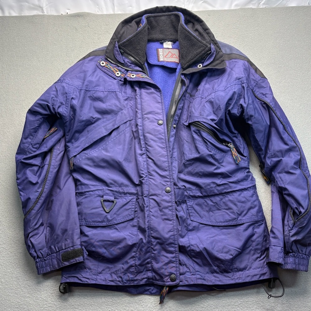 Mobius Vintage 3-in-1 Ski Jacket Purple‎ Black Fleece Liner Mens Large Gorpcore